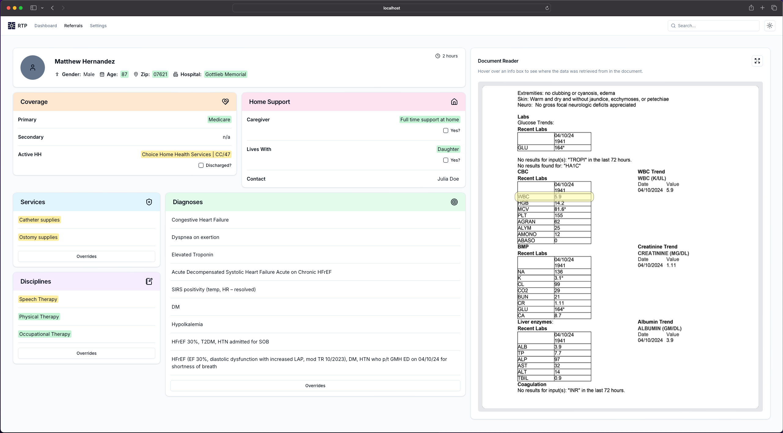 Screenshot of Referral Triage Pro